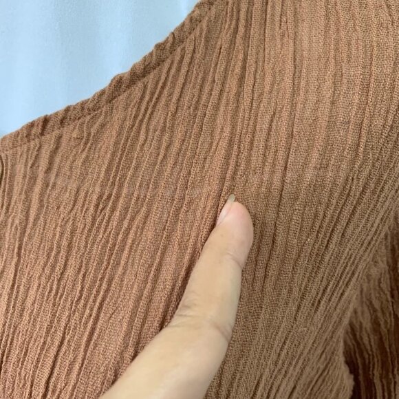 Savannah Marrow Sunnie Brown 100% Organic Cotton Handwoven Crop Top Size XS - Picture 7 of 15